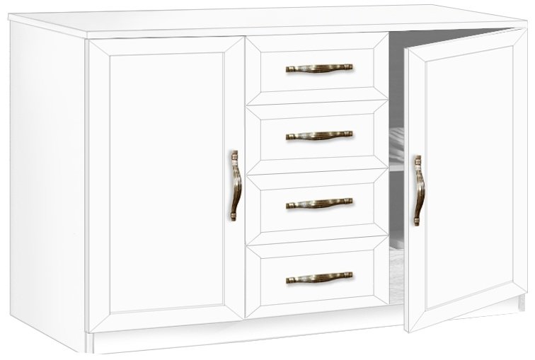 Комод БОРОВИЧИ 7.081, 120.80x44.70x86 см, белый купить,NaN