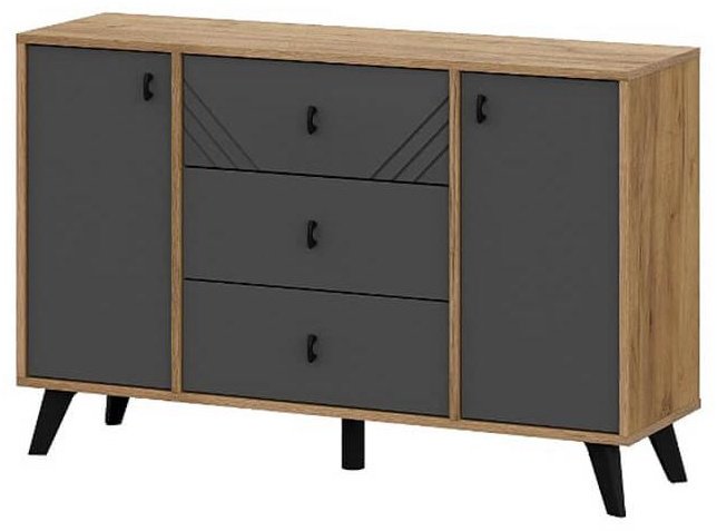 Комод Байкал, 114x33.1x73.2 см, коричневый, графит купить,NaN