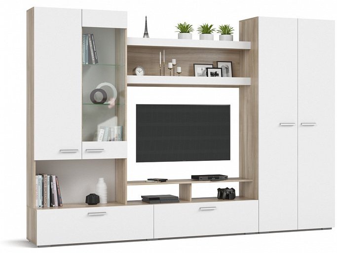 Стенка Виго 280 280х200х48 см, белый купить,NaN