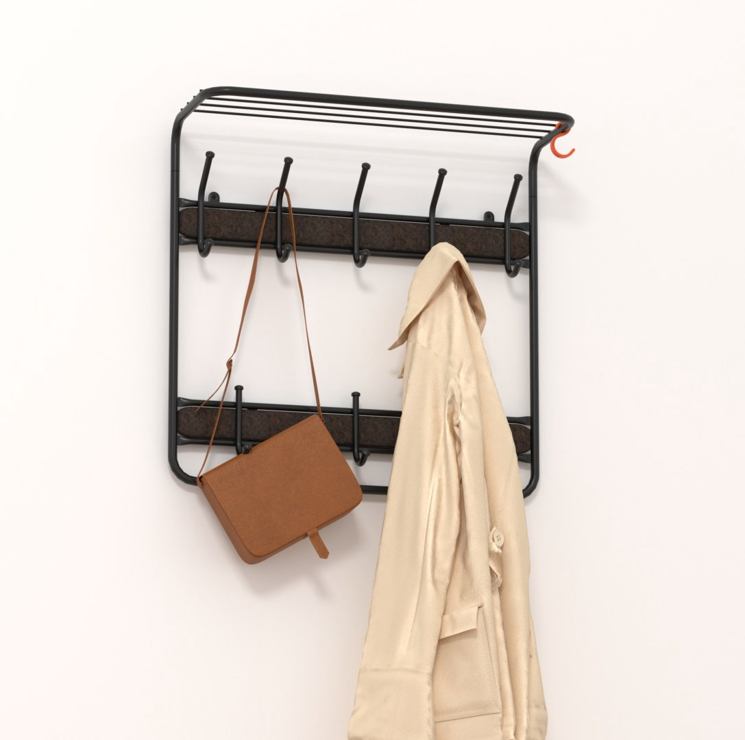 Вешалка настенная ЗМИ ВСП 22В Ч, металл, 22x58 см, черный купить,NaN