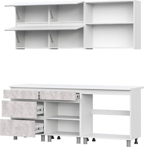 Кухонный гарнитур SV Палермо, 200x210х60 см, ЛДСП, белый купить,NaN
