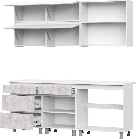 Кухонный гарнитур SV Палермо, 200x210х60 см, ЛДСП, белый купить,NaN
