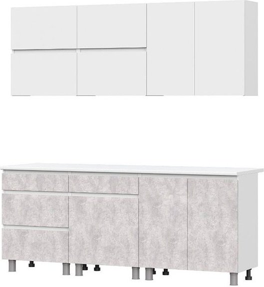 Кухонный гарнитур SV Палермо, 200x210х60 см, ЛДСП, белый купить,NaN
