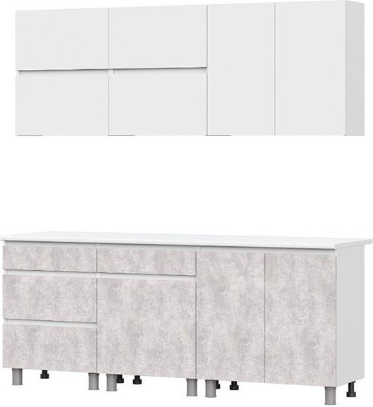 Кухонный гарнитур SV Палермо, 200x210х60 см, ЛДСП, белый купить,NaN
