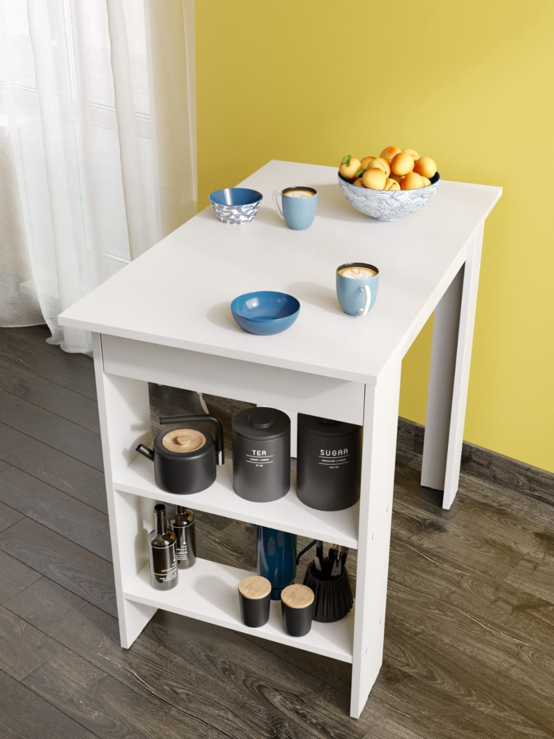 Обеденный стол SV СО 6, 91.4х53.8x75.6 см, ЛДСП, белый купить,NaN