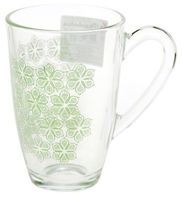 Кружка Pasabahce «Green Boho Aqua», 330 мл, стекло, 1 шт. купить,NaN
