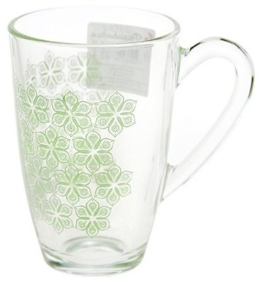 Кружка Pasabahce «Green Boho Aqua», 330 мл, стекло, 1 шт. купить,NaN