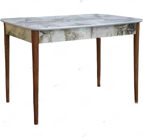 Обеденный стол ZETA Efes, 111х72x74.5 см, дерево, белый, серый купить,NaN