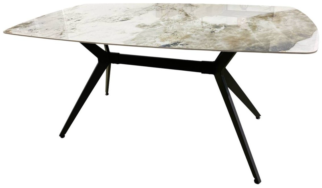 Обеденный стол ENGLIAN CALLISTA, 160х90x76 см, керамика, черный, коричневый купить,NaN