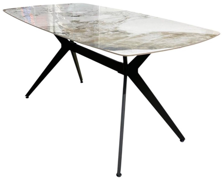 Обеденный стол ENGLIAN CALLISTA, 160х90x76 см, керамика, черный, коричневый купить,NaN