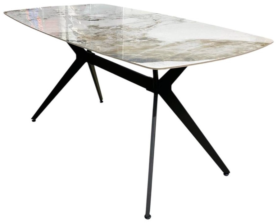 Обеденный стол ENGLIAN CALLISTA, 160х90x76 см, керамика, черный, коричневый купить,NaN
