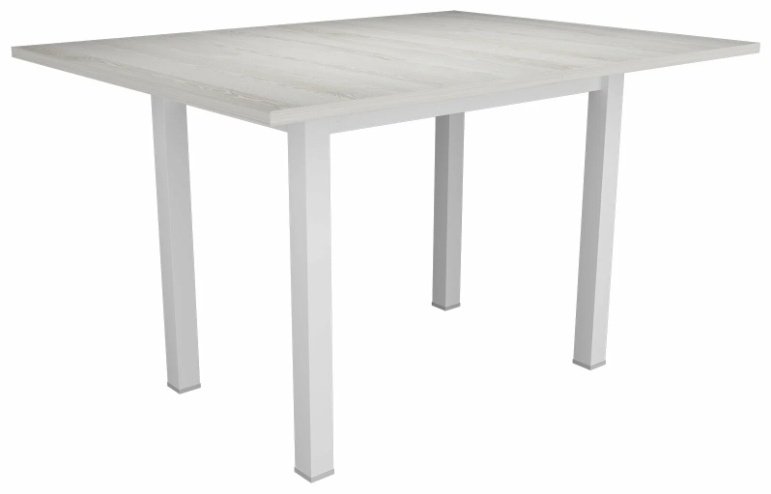 Раздвижной стол БОРОВИЧИ прямая нога, 90х60x75 см, ЛДСП, белый купить,NaN