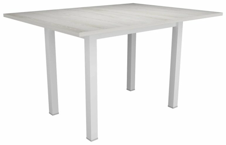 Раздвижной стол БОРОВИЧИ прямая нога, 90х60x75 см, ЛДСП, белый купить,NaN