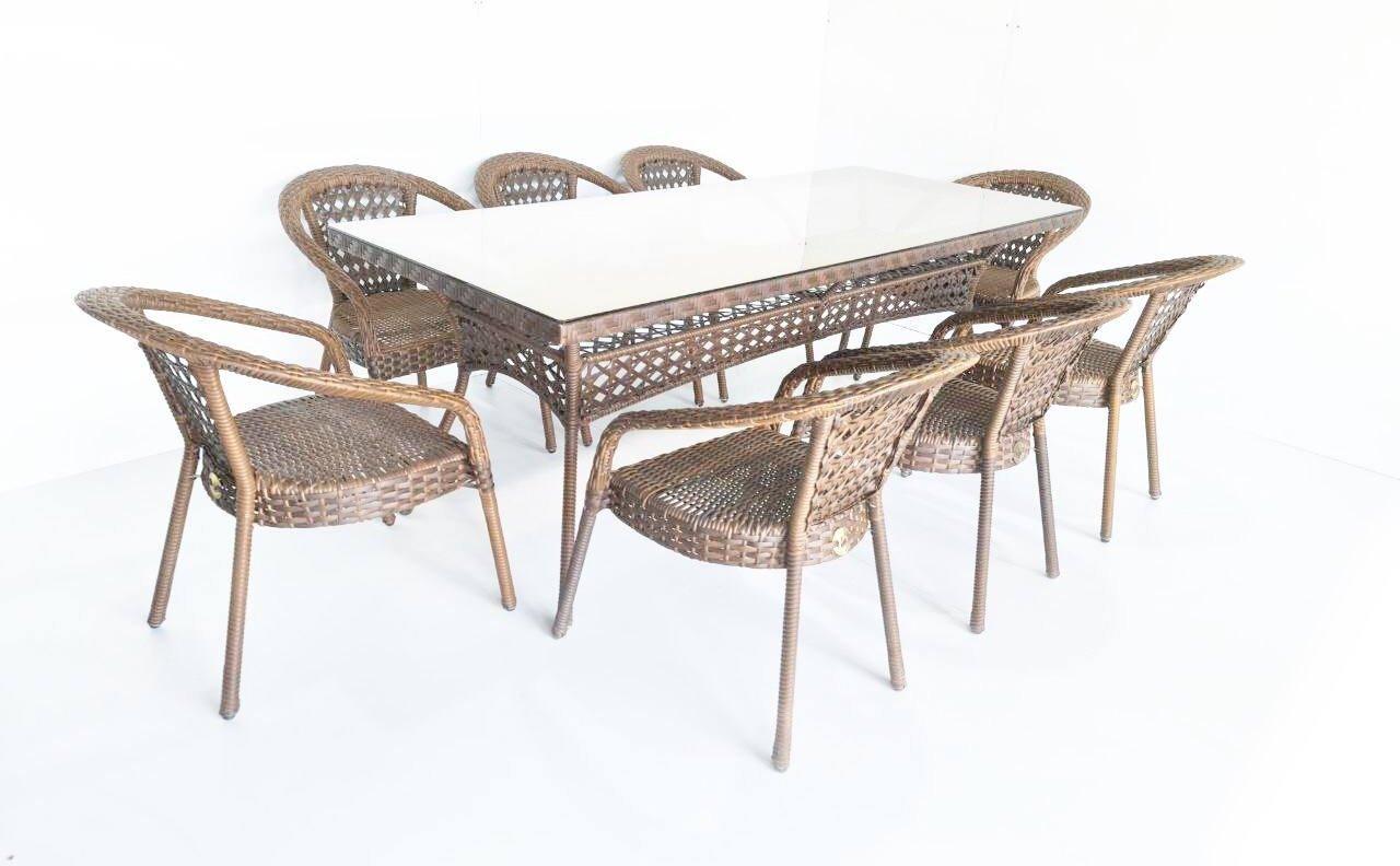 Комплект Samruk Mebel 10 в 1 персон 8 коричневый купить,NaN