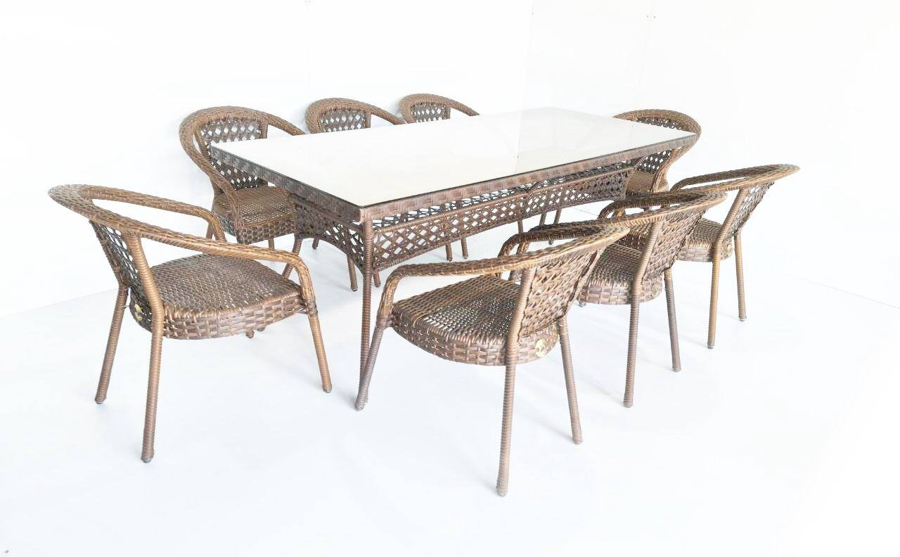 Комплект Samruk Mebel 10 в 1 персон 8 коричневый купить,NaN