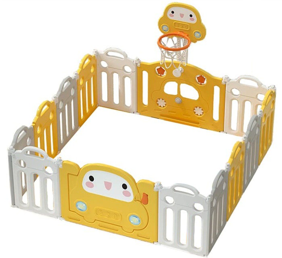 Игровой манеж Pituso Машинка L-QCWL02 желто-белый