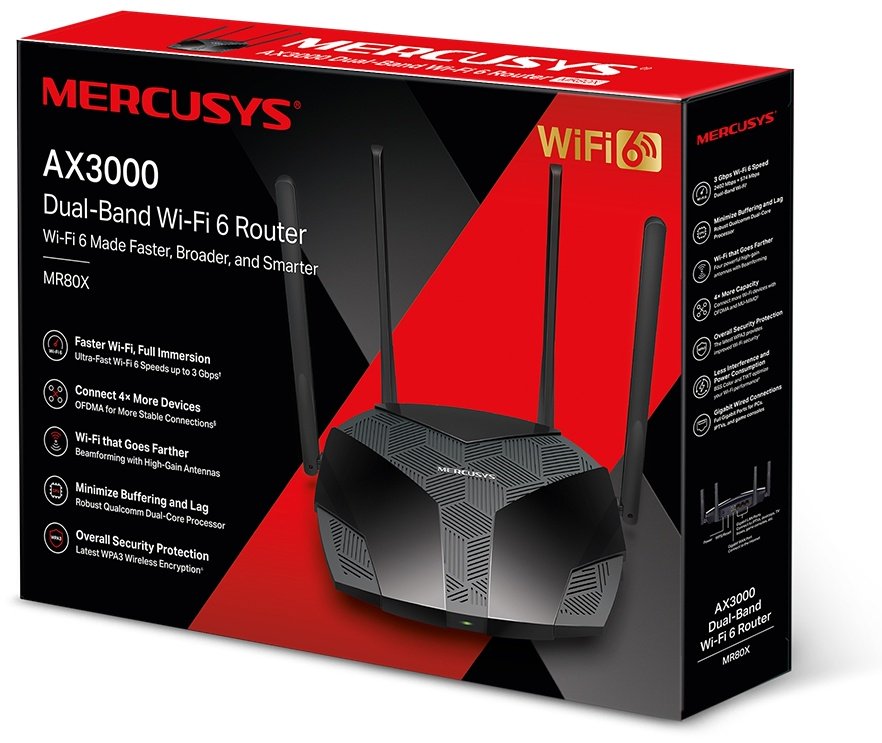 Wi-Fi роутер Mercusys MR80X - ForteMarket Wi-Fi роутер Mercusys MR80X купить,29430