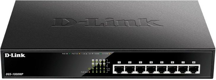 D-link DGS-1008MP/B1A черный
