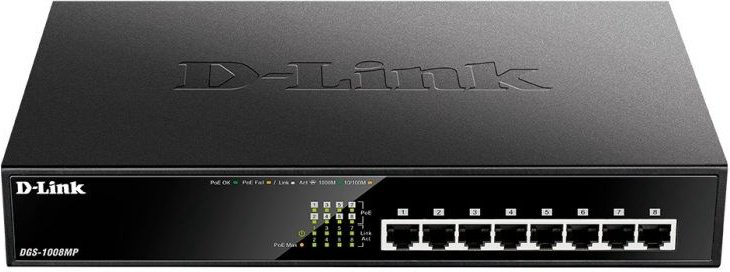 D-link DGS-1008MP/B1A черный