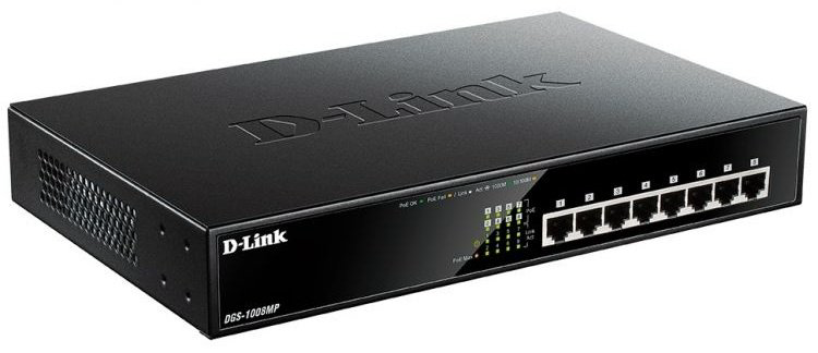 D-link DGS-1008MP/B1A черный