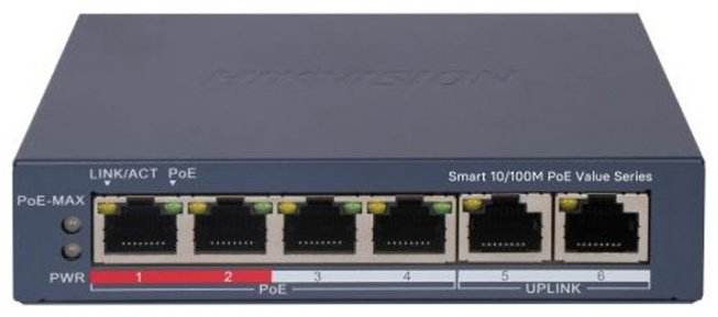 Коммутатор Hikvision DS-3E1106P-EI/M