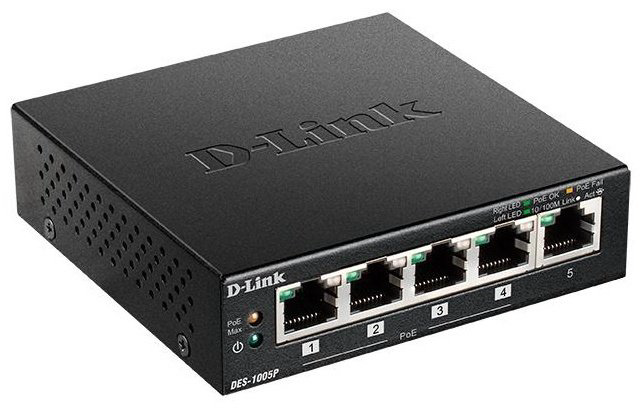 D-Link DES-1005P/B1A черный