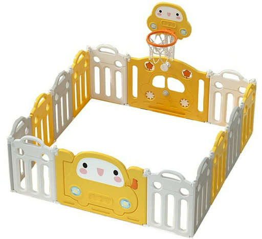 Игровой манеж Pituso Машинка L-QCWL02 желто-белый