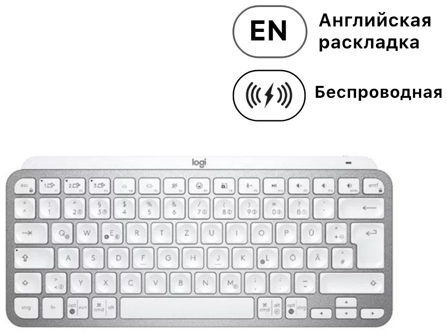 Клавиатура Logitech MX Keys Mini 920-010502 серебристый