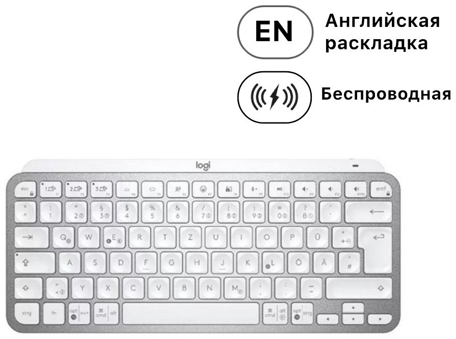 Клавиатура Logitech MX Keys Mini 920-010502 серебристый