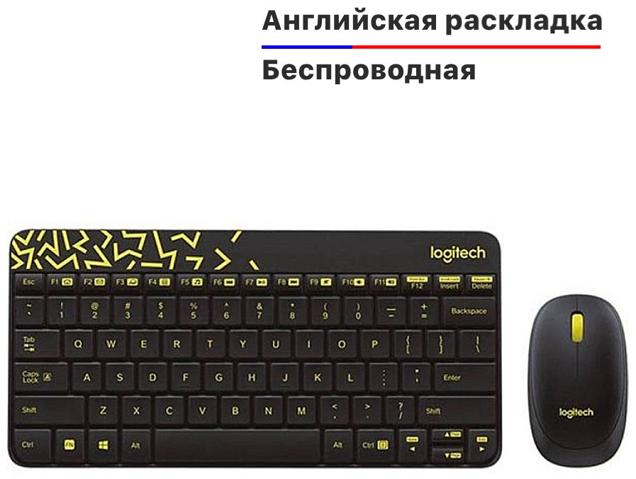 Клавиатура Logitech MK240 Nano 920-008213 черный + мышь купить,NaN