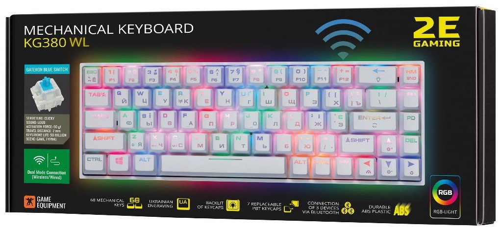 Клавиатура 2E Gaming KG380 белый