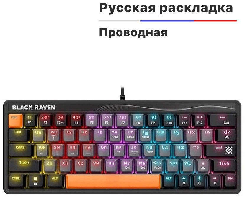 Клавиатура Defender BLACK RAVEN GK-417 45413 серый купить,NaN