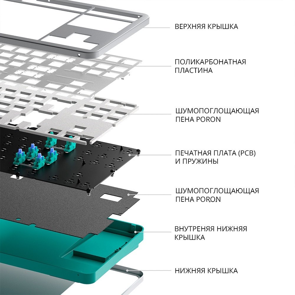 Клавиатура DARK PROJECT ALU87A Daylight серый