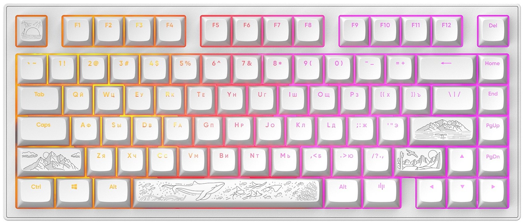 Клавиатура DARK PROJECT ALU81A Terra Nostra белый