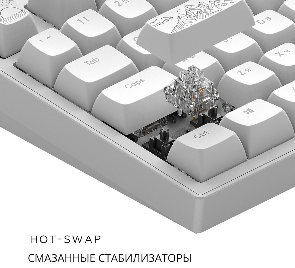 Клавиатура DARK PROJECT ALU81A Terra Nostra белый