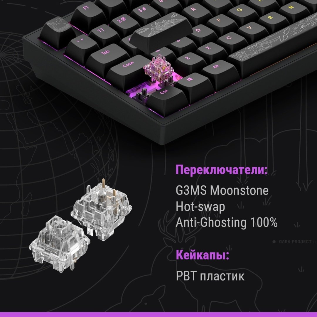 Клавиатура DARK PROJECT ALU81A Terra Nostra черный купить,64990