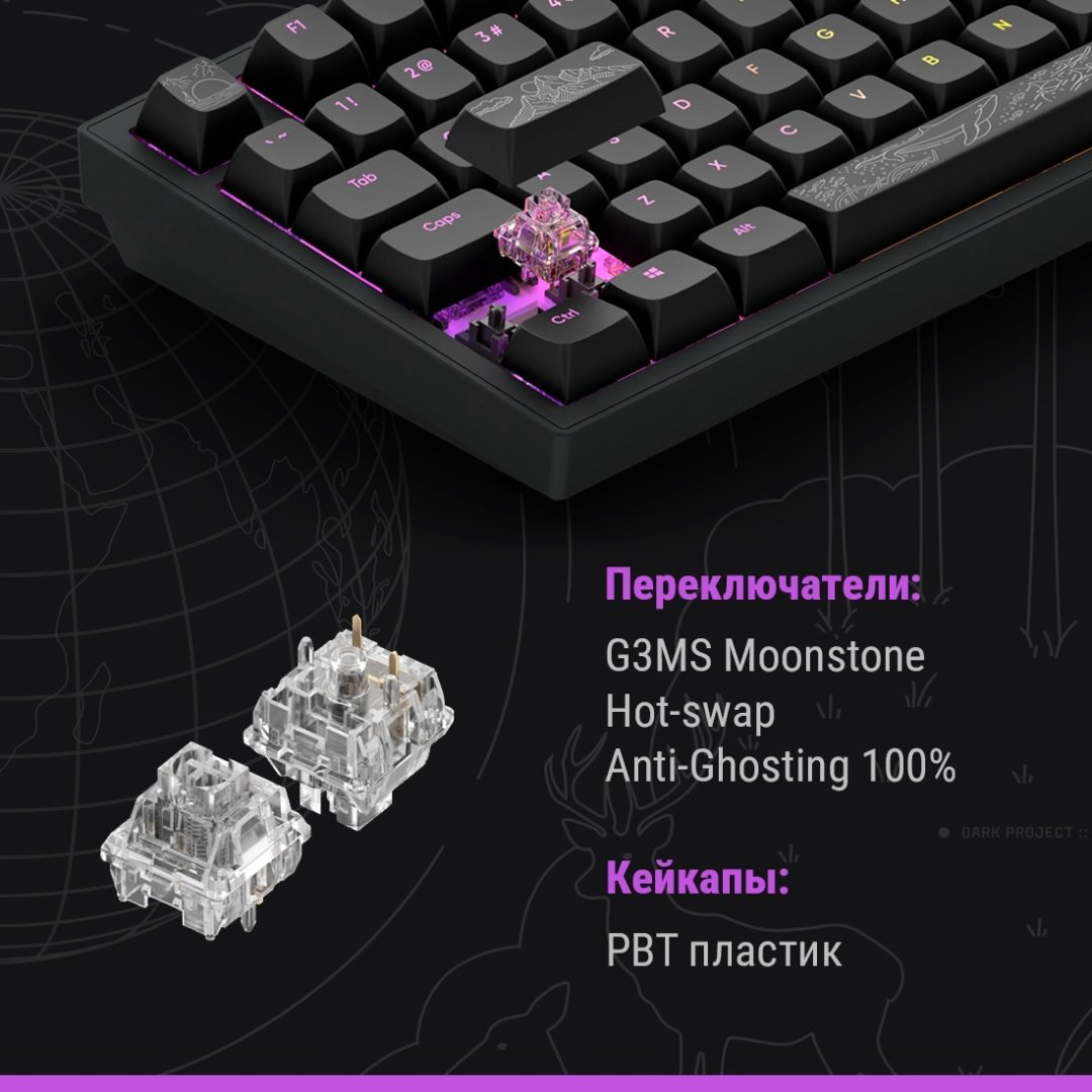 Клавиатура DARK PROJECT ALU81A Terra Nostra черный купить,64990