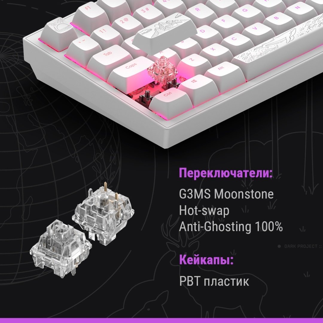 Клавиатура DARK PROJECT ALU81A Terra Nostra белый - ForteMarket Клавиатура DARK PROJECT ALU81A Terra Nostra белый купить,77776