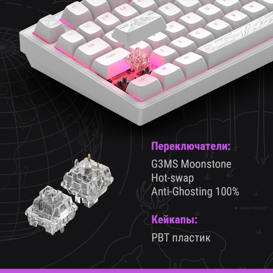 Клавиатура DARK PROJECT ALU81A Terra Nostra белый - ForteMarket Клавиатура DARK PROJECT ALU81A Terra Nostra белый купить,77776