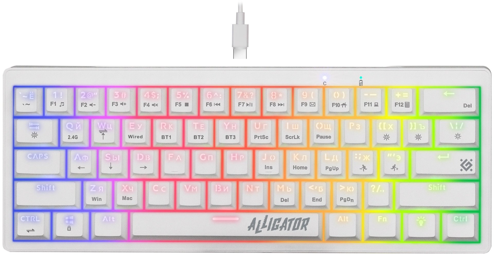 Клавиатура Defender Alligator GK-315 45314 белый