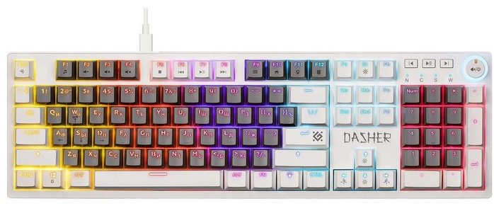 Клавиатура Defender Dasher GK-472 (45473) GREY-WHITE белый