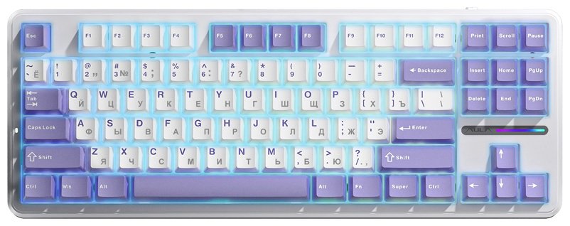 Клавиатура AULA F87 G/W3 BWP фиолетовый купить,NaN