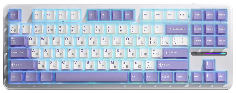 Клавиатура AULA F87 G/W3 BWP фиолетовый купить,NaN