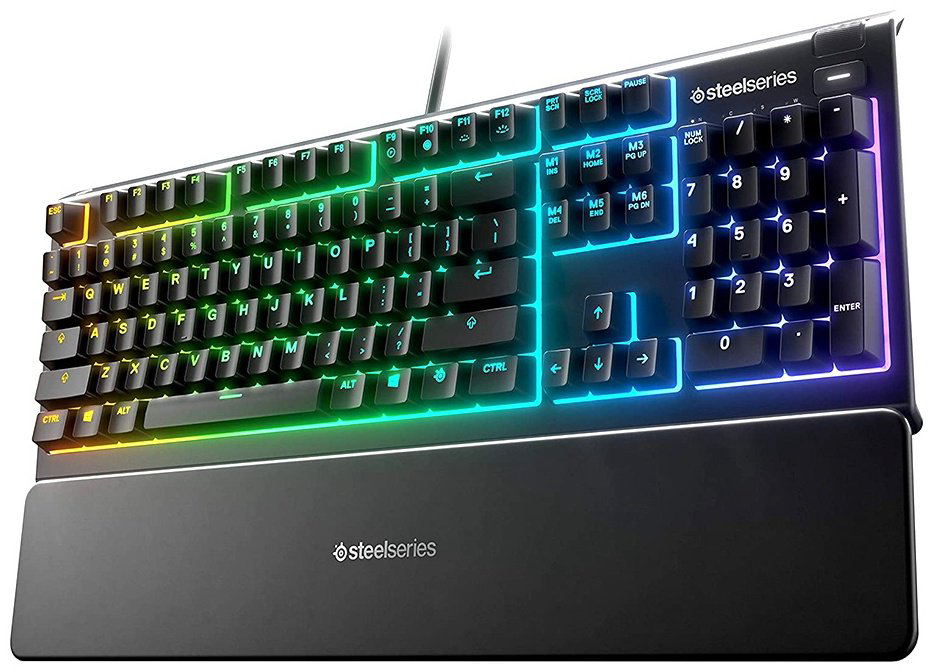 Клавиатура SteelSeries Apex 3 US 64795 черный купить,NaN