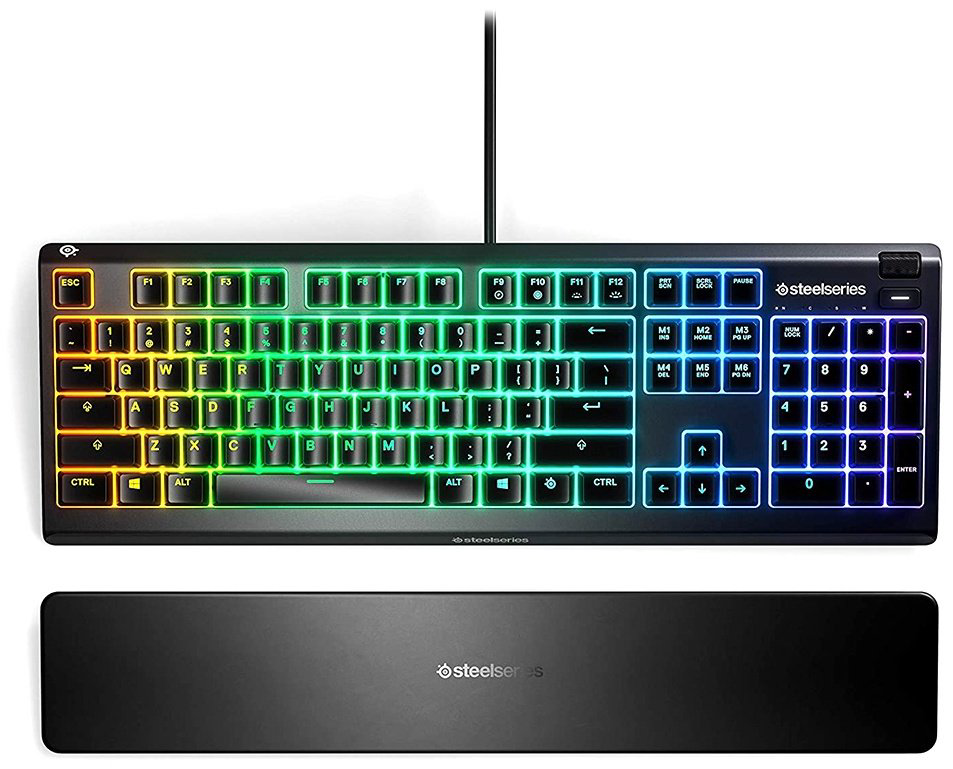 Клавиатура SteelSeries Apex 3 US 64795 черный купить,NaN