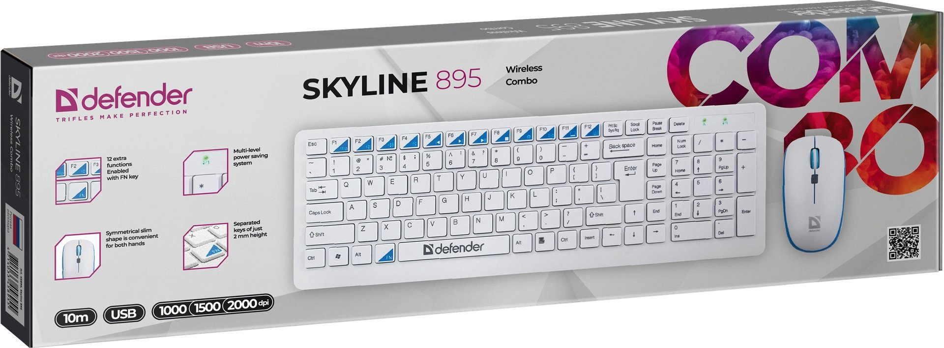 Клавиатура Defender Skyline 895 Nano белый купить,9793