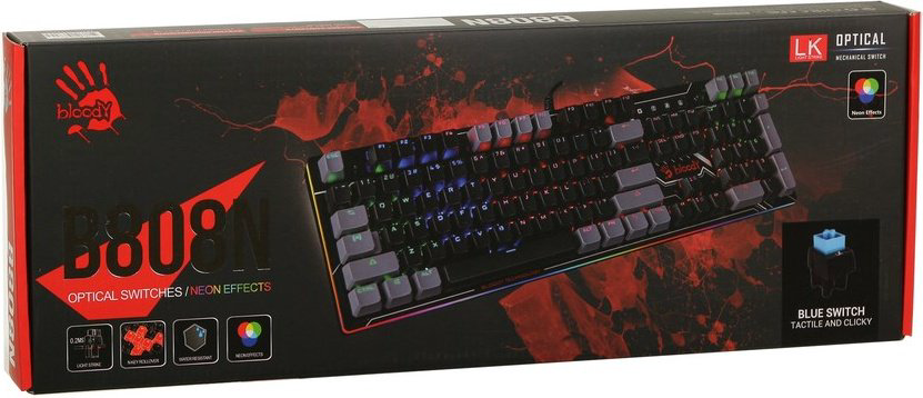 Клавиатура A4Tech Bloody B808N черный купить,29990