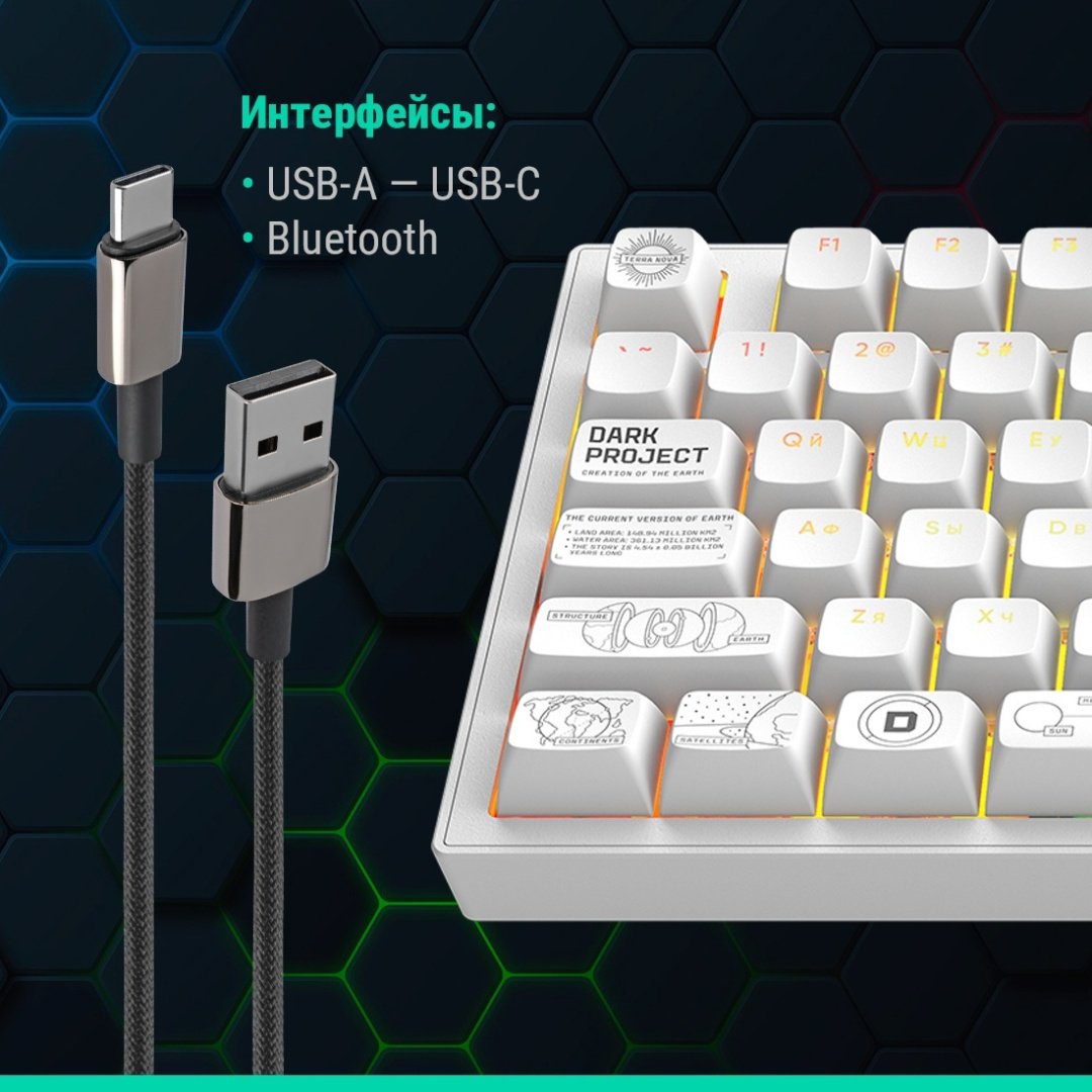 Клавиатура DARK PROJECT ALU81A Terra Nova белый купить,77990
