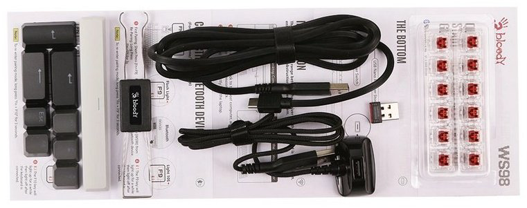 Клавиатура A4Tech WS98 Bloody Grey белый купить,35083