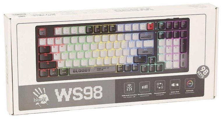 Клавиатура A4Tech WS98 Bloody Grey белый